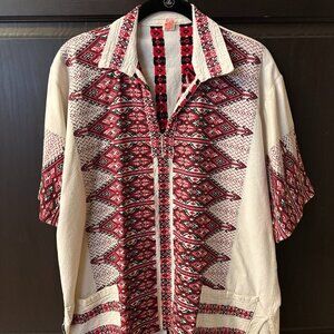 Vintage M. De. Sigoura Embroidered Pullover Greek Shirt Sz 4, US size small